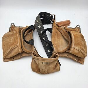 Husky NO. 527X Leather Tool Belt Adjustable Brown, CLC Pouches & Handles